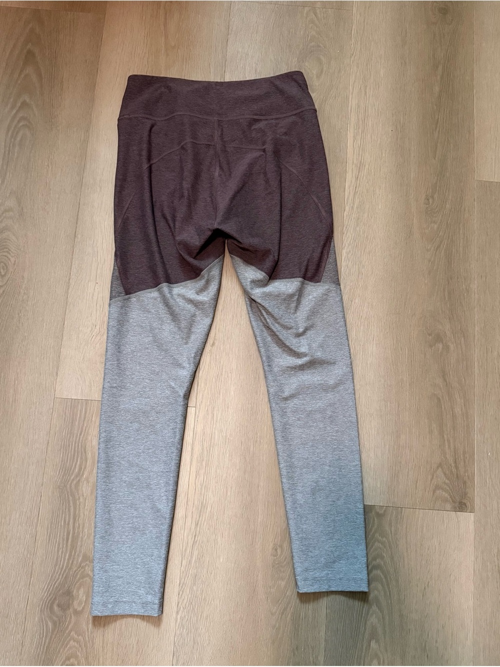 Outdoor Voices color block Leggings - Brown/burgandy and Light Gray size medium